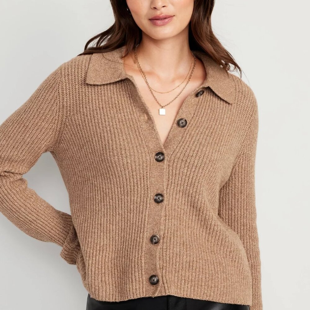 Old Navy Brown Button Up SoSoft Collared Cardigan Sweater Size 2X